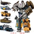 thumbnail image 1 of Newest 4 IN 1 Mini 15CM Anime Devastator Transformation Toys Action Figures Dinosaur Robot Model Limited Crystal Edition Kids, 1 of 5