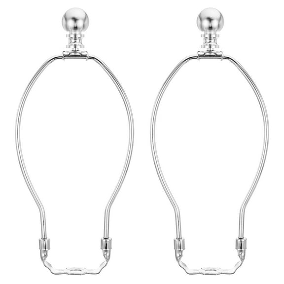 Uxcell 8 inch Lamp Harp Kit with Finial Lamp Shade Holder Chrome, 2 Set