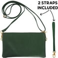 thumbnail image 6 of Humble Chic Clutch Purse Wristlets for Women - Vegan Leather Hunter Green Crossbody Bag, 6 of 10