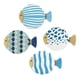 thumbnail image 1 of 4 piezas de decoración de pared, escultura de , adorno decorativo de madera con temática oceánica, decoración colgante para dormitorio, hogar,, 1 of 9