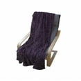 thumbnail image 4 of Indigo Soft Flannel Fleece Throw Blanket, Oriental Design with Floral Swirl Leaf Details Image Print, Cozy Plush for Indoor and Outdoor Use, 50" x 60", Eggplant Purple, by Ambesonne, 4 of 6