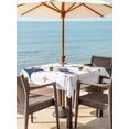 thumbnail image 2 of Outdoor Tablecloth with Umbrella Hole and Zipper, Red Blue Diamond Square Table Cloth 60x60 Inch Waterproof Tablecloth, Modern Geometric Middle Century White Picnic Table Cover for Patio Camping, 2 of 7