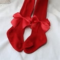 thumbnail image 6 of Biekopu Baby Girl Tights Cute Seamless Pantyhose Ribbed Stockings Footed Leggings with Satin Bow for Toddlers, 6 of 6