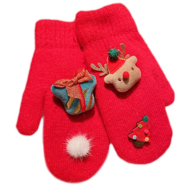 Guantes con forma de elementos de dibujos animados, guantes de dedo completo, guantes de montar para el frío invierno, regalo de alce