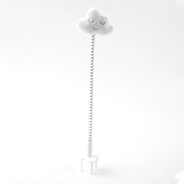 Amyove 1 Set Plush Spring Cat Stick Corrugated Paper Insert Cat Scratching Board Swing Cat Tumbler Toy