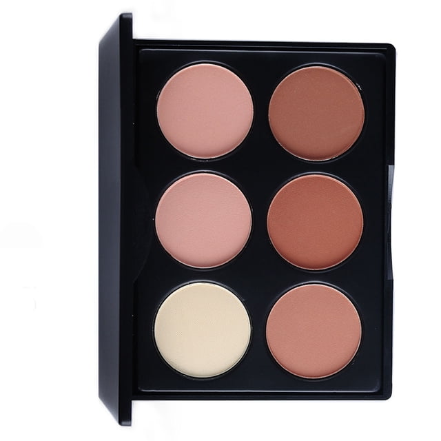 Powder Palette 6 Shades Fine Texture Portable Highlighting Contour Palette for Nose Side Shadow
