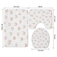 thumbnail image 3 of White Boho Bohemia Rainbow Hearts Pattern Bathroom Rugs Sets 3 Piece,Toilet Cover Set,Absorbent Non Slip Bathroom Mats Sets with U-Shaped Contour Rug Toilet Rug Set, 3 of 5