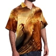 thumbnail image 2 of Surfing in Summer Men's Casual Printed Button Down Short Sleeve Poplin Hawaiian Beach Shirt with Spread Collar Tops, 2 of 6