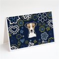 thumbnail image 1 of Blue Flowers Jack Russell Terrier Greeting Cards & Envelopes - Pack of 8, 1 of 1