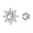 thumbnail image 4 of K-KED 925 Sterling Solid Silver Cute Small Tiny Asymmetric Snowflake Stud Earrings-Rose Gold, 4 of 6