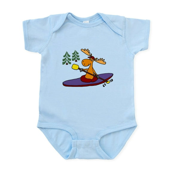 CafePress - Kayaking Moose Body Suit - Baby Light Bodysuit, Size Newborn - 24 Months