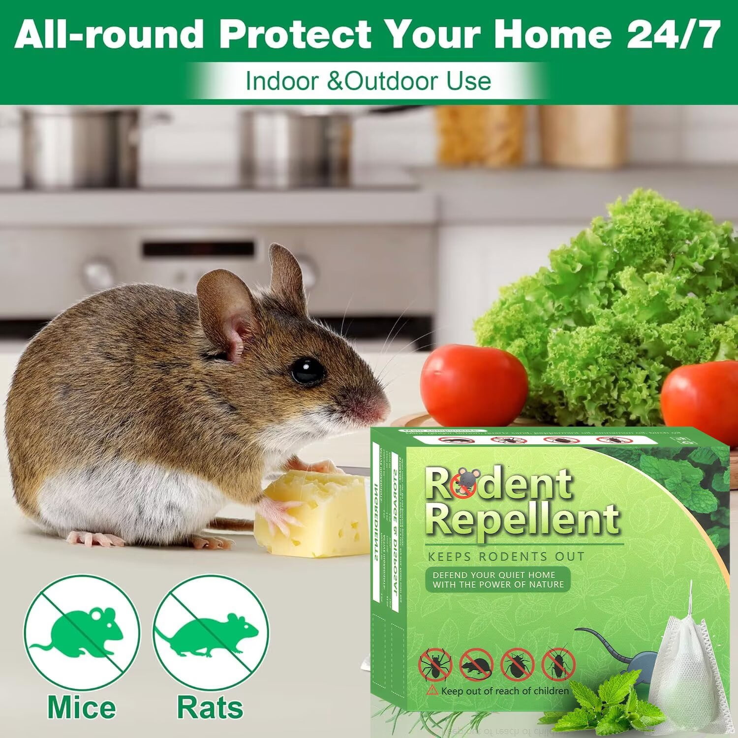 Vamoo 20 Pack RodentRepellent - MiceRepellent Indoor/Outdoor - Moth Balls for Rodents, MouseRepellent Peppermint, Keep Mice Away, Peppermint to Repel Mice and Rats, RatRepellent for House