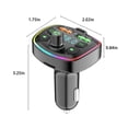 thumbnail image 3 of Binmer Multi-Functional FM Transmitter/Radio Adapter/Car Charger/Bluetooth Music Player, With RGB Colorful Atmosphere Lights,USB QC3.0 Charge And Type-C PD Charge, 3 of 8
