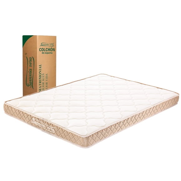 Colchón Matrimonial Somnia Vera de Espuma 135 X 190 X 13 cm, Ergonómico, Transpirable y Hipoalergénico