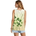 thumbnail image 2 of FUIALDOLG St Patrick Day Green Leaf Tank Tops for Women St Patricks Day T-shirt Casual Sleeveless Shirts V Neck Pleated Tunic Tops Ladies Basic Tees Blouse Wedding Party Outfits S, 2 of 7