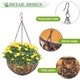 thumbnail image 3 of Sungmor 2 Pzas 11" de Diámetro. Grandes Cestas Colgantes de Hierro Fundido con Forro de Tela, Macetas Colgantes Rústicas Marrones de Alta Resistencia para Exteriores, Jardines, Terrazas, Patios, Porc, 3 of 9