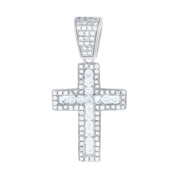 925 Sterling Silver Unisex Cz Cross Religious Charm Pendant Pendant Necklace for Men Women