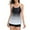 Black, variant on Womens Swim Dress Tankini Solid Color Swimwear Two-Piece Slim Swimsuit Bikini Straped Swimsuits with Boyshort Beach Bathing Suit Blue