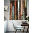 thumbnail image 4 of Vintage Wood Grains Sheer Curtains 63 Inch Length 2 Panels Set Window Treatments, Farmhouse Colorful Wooden Texture Rod Pocket Semi Curtains for Living Room/Bedroom/Kitchen Décor, 104"W x 63"L, 4 of 7