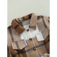 thumbnail image 5 of Bagilaanoe Girl Plaid Jacket Plaid Long Sleeve Single-Breasted Shacket with Belt 5T 6T 7T 8T 9T 10T Kids Fall Casual Outwear, 5 of 9