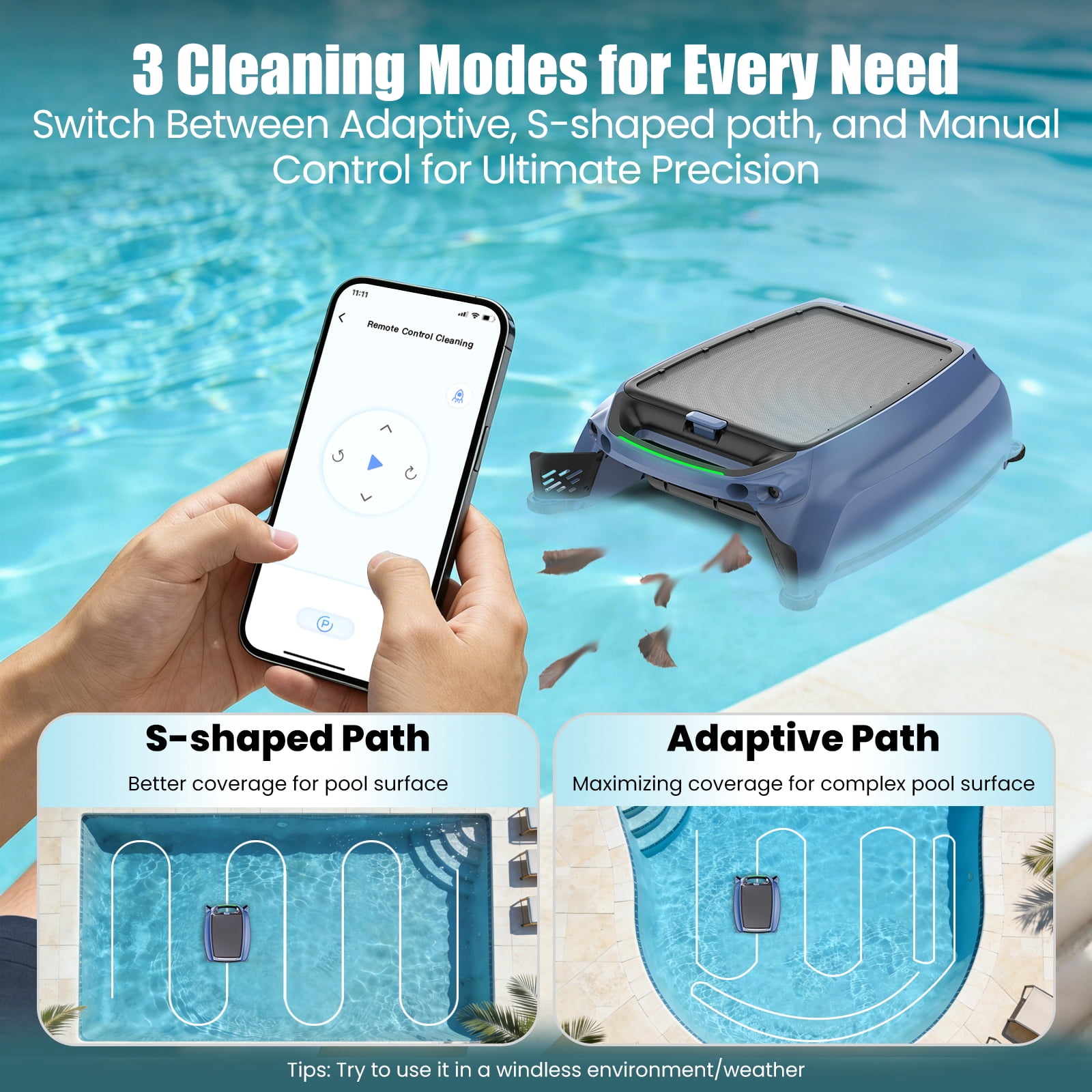 AIRROBO SP200 Pool Skimmer Solar Powered Robotic Cleaner with App Control,20-Hour Runtime,Smart Obstacle Avoidance