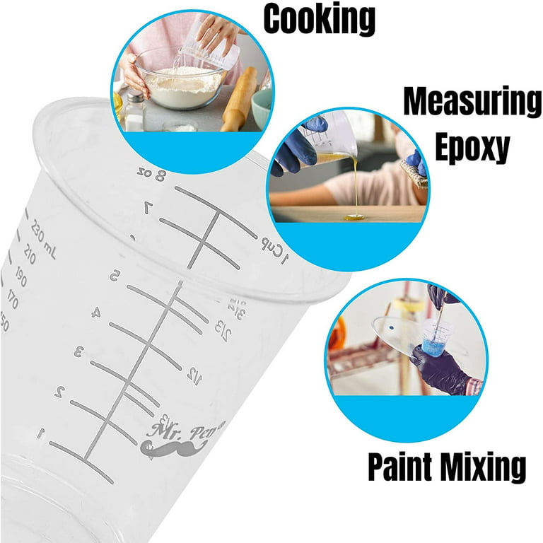 50 Disposable Measuring Cups 8 Oz Resin Mixing Cups for Epoxy