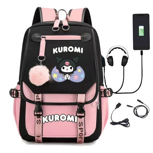 Cartoon Schoolbag Kuromi Large Capacity Leisure Backpack Waterproof Shoulder Bag 6-12 Years Old Best Gifts For Children Kids Friend Fans Birthday gift