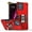 Red, variant on For T-Mobile Revvl 6 Pro 5G Hybrid 2 in 1 Hard PC TPU Heavy Duty Bumper Shockproof with Magnetic Ring Kickstand Phone Case Cover by Xpression - Black