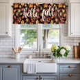 thumbnail image 2 of Hello Fall Farmhouse Short Window Curtain Valances, Thanksgiving Maple Leaves Autumn Country Plants Rod Pocket Kitchen Valances for Living Room Bedroom Bathroom Cafe 42" x 18", 2 of 8