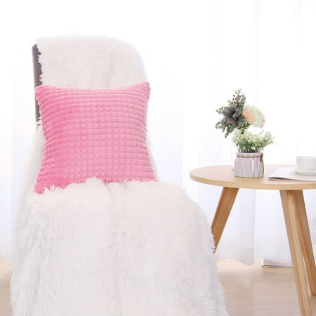 Pack Of 2 Faux Fur Plush Throw Pillow Cover Fluffy Cushion Cover