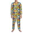 thumbnail image 3 of Honeii Various Balls Pattern Mens Pajamas Set,2pcs Men's Lounge Long Sleeve Sleep Shirt and Pajama Bottoms Sleepwear Set,Mens Pjs Sets-Medium, 3 of 7