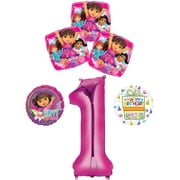 Dora the Explorer 1st Birthday Party Supplies and Balloon Bouquet Decorations