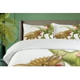 thumbnail image 4 of Ambesonne Dinosaur Duvet Cover Sets, 2 Dinosaurs Pattern, 2-Queen, Green Pink Pale Brown, 4 of 7