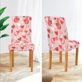 thumbnail image 3 of Yayeee 4 Pack Dining Chair Covers Stretch Parson Chairs Slipcovers Seat Protector, Bunnies and Hearts, 3 of 6