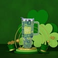 thumbnail image 3 of St Patricks Day Gifts 40 oz Tumbler with Handle and Straw Lid Leak Proof - Irish Shamrocks Coffee Mug Insulated Tumbler for Hot Cold Ice, 3 of 4