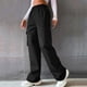 thumbnail image 2 of 1 pantalón ancho de cintura alta, negro, S., 2 of 6