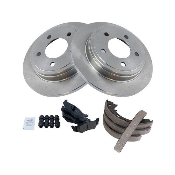 Rear Brake Pad Rotor and Parking Brake Kit - Compatible with 1999 - 2004 Chrysler 300M 2000 2001 2002 2003