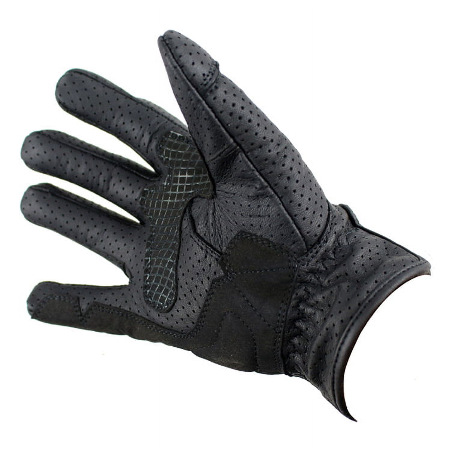Shelter 1256-XXL Perrini Pro Motorcycle Biker Racing Motorbike Leather Gloves Cross Line Perforated - 2XL