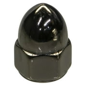 3/8"-16 Black Chrome Plated Steel Coarse Thread Acorn Nuts (5 pcs.)