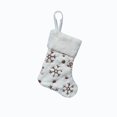 thumbnail image 2 of JeashCHAT Mini White Plush Christmas Stockings, 7.48 Inch Glitter Sequin Snowflake Xmas Stockings Hanging Ornaments, Christmas Tree Decorations, 2 of 7