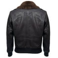 thumbnail image 3 of Men's Air Force A2 Brown Leather Bomber Jacket-Callington in Brown - UK Size XS, 3 of 10