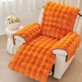 thumbnail image 2 of Plush Recliner Slipcover Home Faux Fur Fluffy Recliner Chair Slipcover Non Slip Back Fuzzy Fluffy Reclining Couch Cover Soft Comfort Sofa Slipcover Washable Furniture Protector - Style 2, 2 of 5