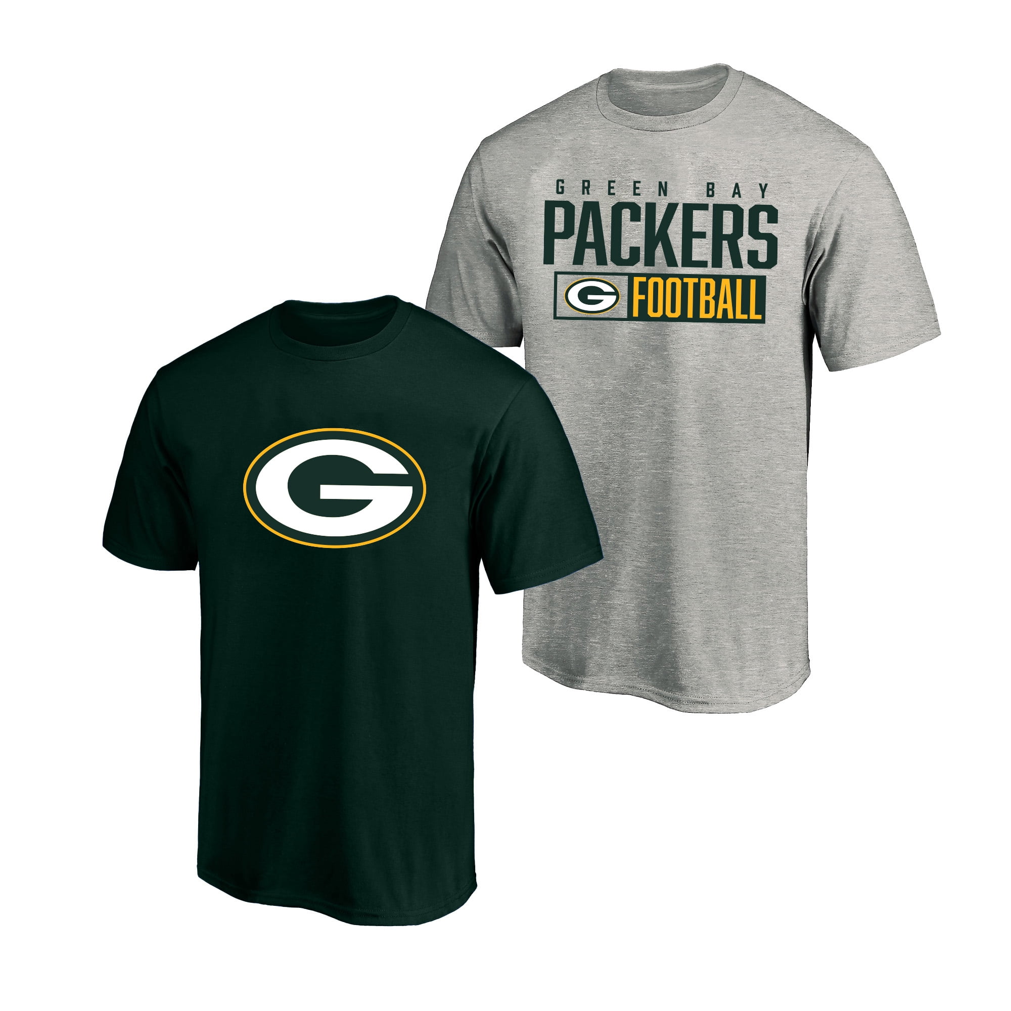 Men's Fanatics Heather Gray/Green Green Bay Packers Big & Tall 2-Pack T-Shirt Set