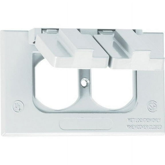 14245WH 1 Gang White Weatherproof Duplex Receptacle Cover