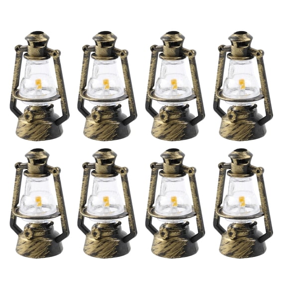 SHISUYAN 8pcs Mini House Kerosene Lights Fairy Garden Kerosene Lamps Retro Decoration