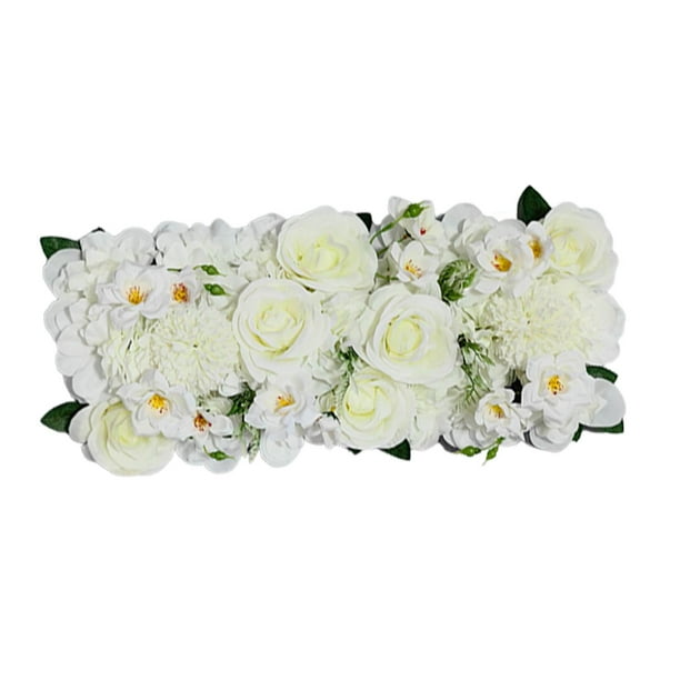 Arco de bricolaje Fila de flores Flores de rosas artificiales Telón de fondo floral Panel de flores de la boda Flores citadas para el salón de Blanco Soledad Paneles de pared de flores