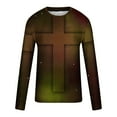 thumbnail image 4 of Cross Printed Tops Mens Funny 3D Print Tees Shirts Long Sleeve Shirt for Men Causal Crew Neck Top Workout Athletics Tee Top, 4 of 4