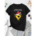 thumbnail image 2 of Camiseta para mujer verano cuello redondoCreative Christmas Hat Girl Pattern Printed Women'S Trendy Round Neck Short Sleeve, Simple Casual Sports T-Shirt, Comfortable Summer Top for Holidays.Father', 2 of 6