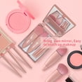 thumbnail image 5 of Juego de 5 brochas de maquillaje profesionales con espejo, portátil, para cara, ojos y labios (Rosa), 5 of 5