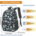 thumbnail image 3 of Football Text Black Pattern 17" School Backpacks for Teens,Waterproof Oxford Fabric,S-Shape Padded Straps for School,Travel,Hiking,Camping, 3 of 6